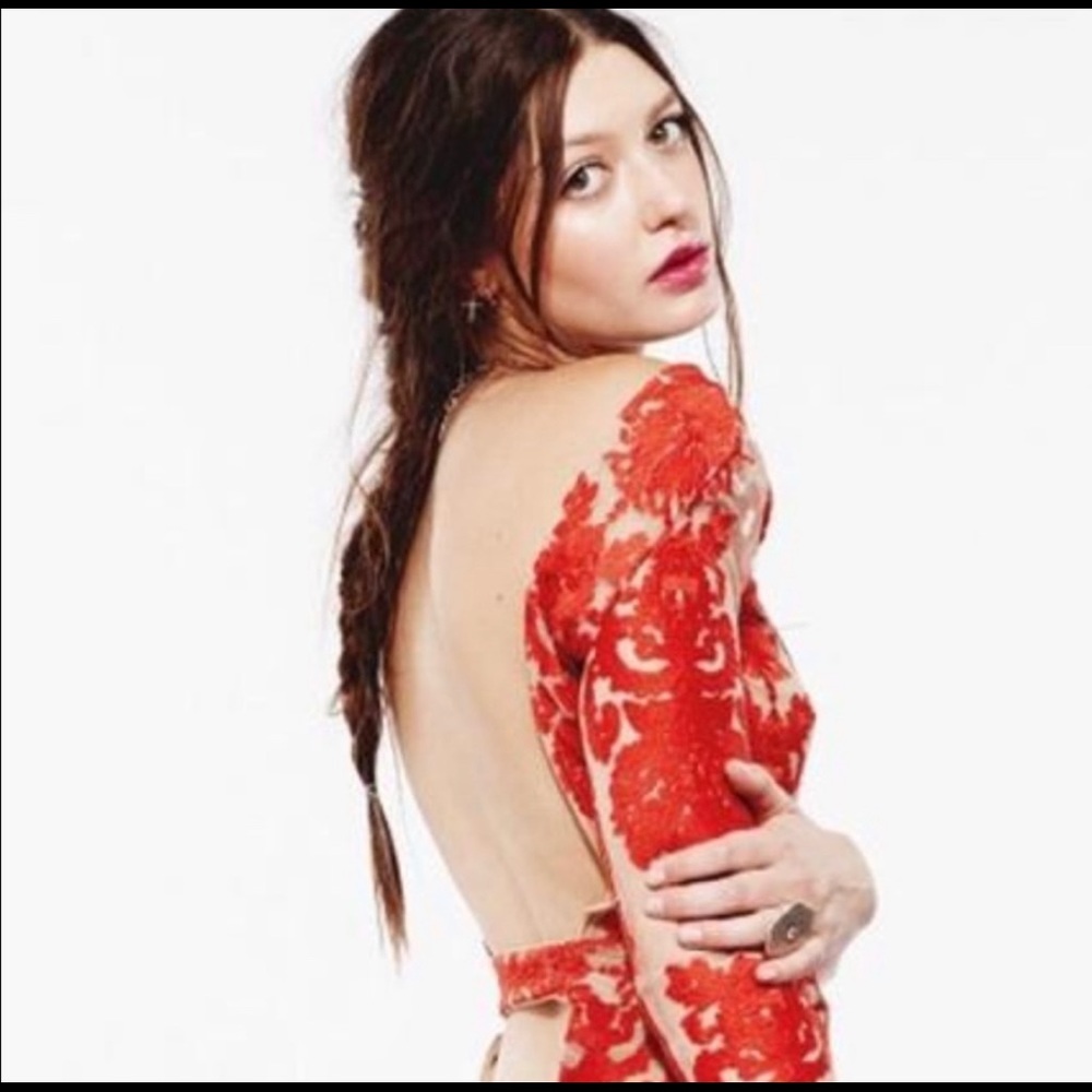 Red Embroidered Dress